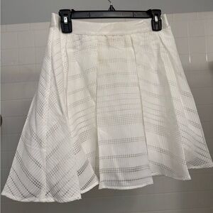 Bebe White Textured Skater Skirt
